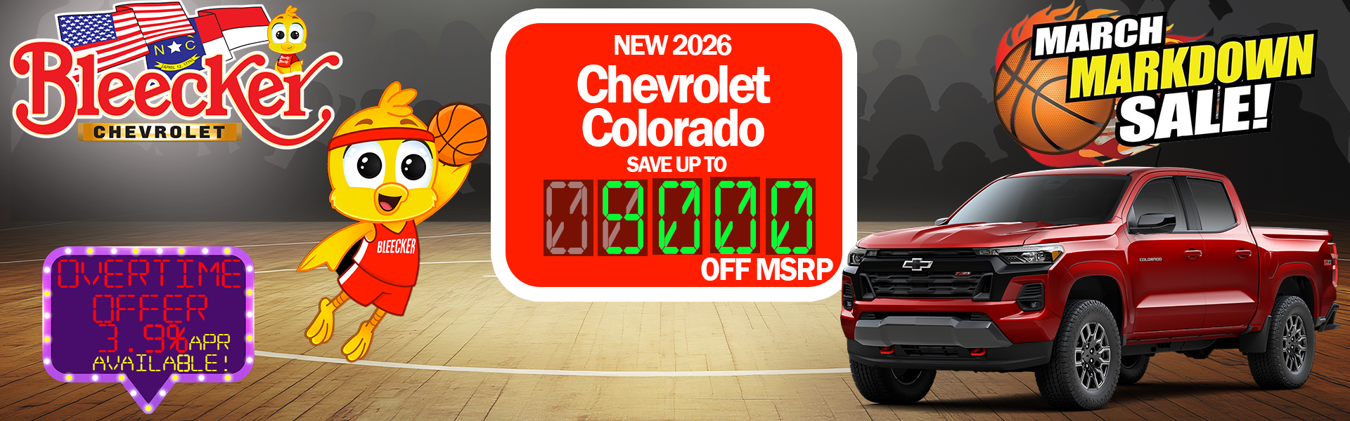 9000 off new Chevrolet Colorado's 
